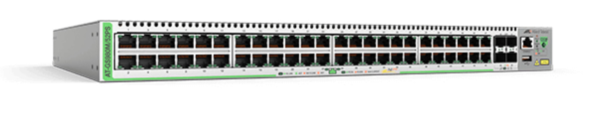 Allied Telesis AT-GS980M/52PS-50, Managed, L3, Gigabit Ethernet (10/100/1000), 100 Gigabit Ethernet, Power over Ethernet (PoE), Wandmontage