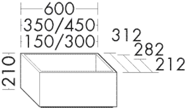 Burgbad Sockel Sys30 PG2 Echo 210x300x282 Basaltgrau Matt, SOAF030F2236 SOAF030F2236