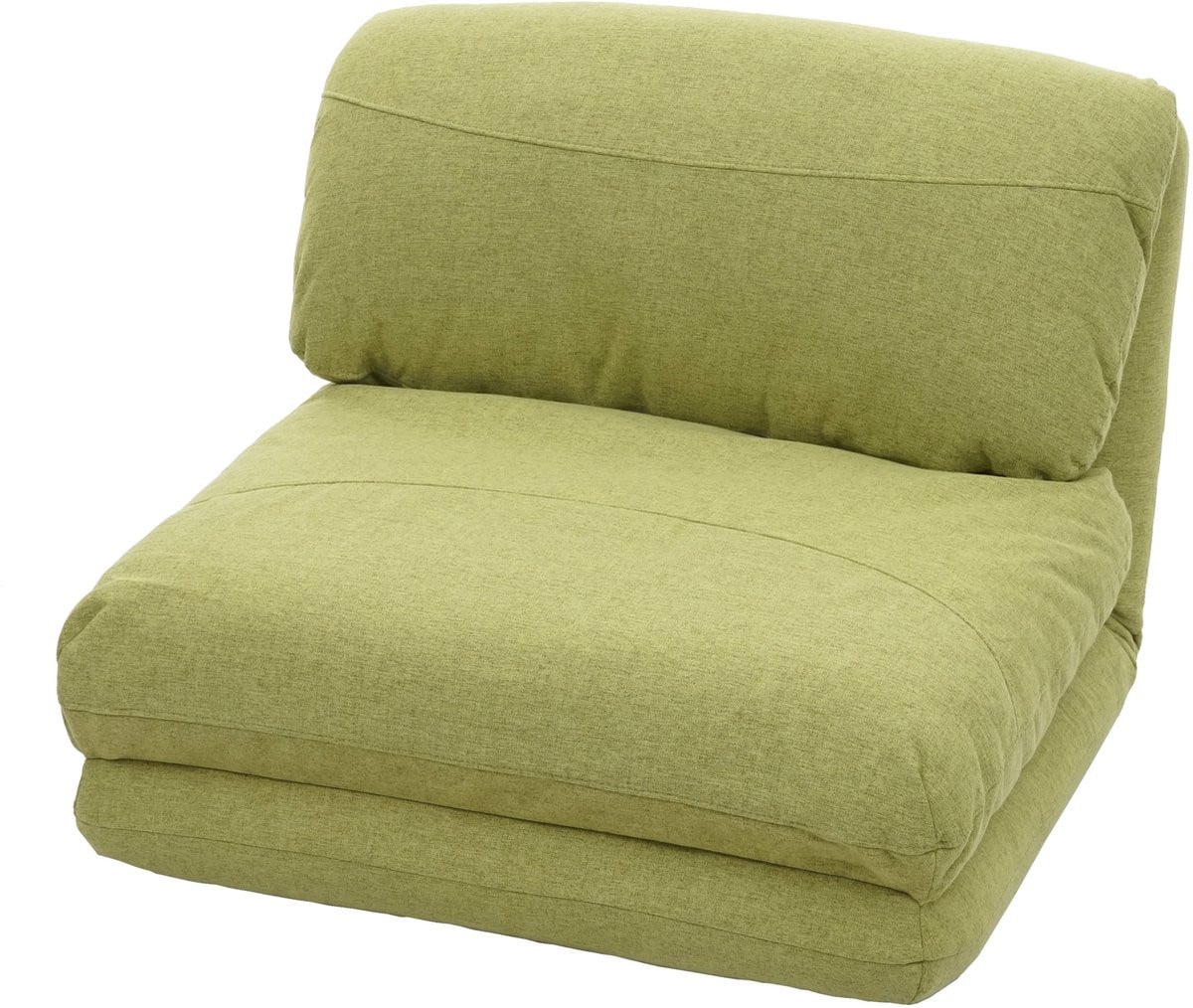 Groene inklapbare fauteuilbed slaapbank MCW-E68 met textiel bekleding