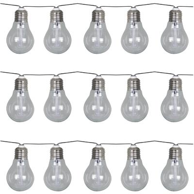 LUXFORM Lichterkette "Solar-Lichterkette Corfu Partybeleuchtung - 15xLED", transparent (transparant), Gesamtlänge 3,8m, Lichterketten, Aus Glas gefertigt, Lichterkette