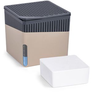 Wenko Luftentfeuchter Cube 50222100, Granulat, 2 Liter in 24 Stunden, beige, 1kg, nachfüllbar, bis 80 m³