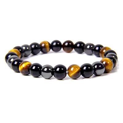 Magnetic Health Protection Bead Bracelet For Men And Women Featuring Natural Black Obsidian, Hematite & Tiger Eye. Magnetic Health Protection Bead Bracelet For Men And Women Featuring Natural Black Obsidian, Hematite & Tiger Eye.