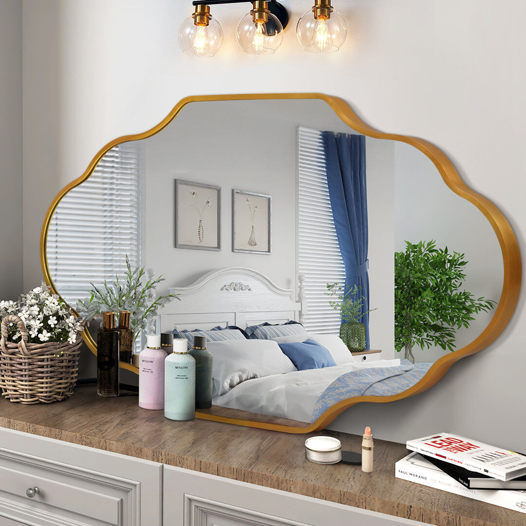 ClassicLiving Oval Bathroom Mirror, Aluminium Frame Vanity Mirror with 4mm HD Shatterproof Glass, Wall Mounted Portrait or Landscape Gold 91.44cm x 50.8cm