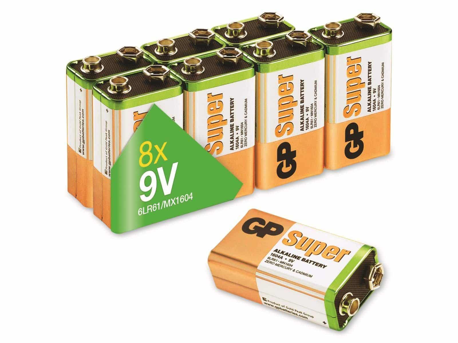 GP Batteries SUPER E-Block 9,0 V 8er Batterie GP 030E1604ALB8