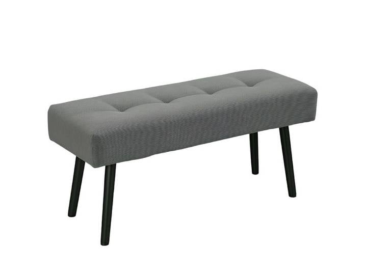 Banc capitonné en velours côtelé banc de lit avec pieds en métal banc à chaussures 100 x 36 x 45 cm Gris