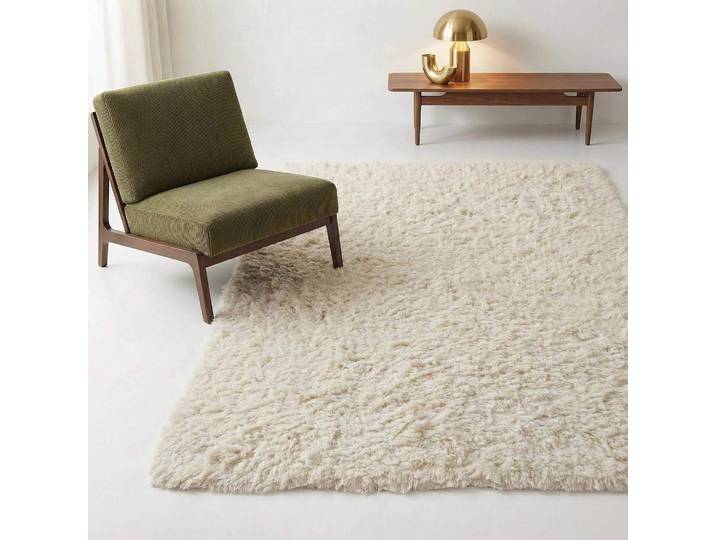 Tapis en laine 140x200 cm, blanc - Ruma