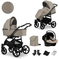 Kunert, Kinderwagen, Kombikinderwagen Mata 02 Mocca, Gestell schwarz, inkl. Autositz Cosmo