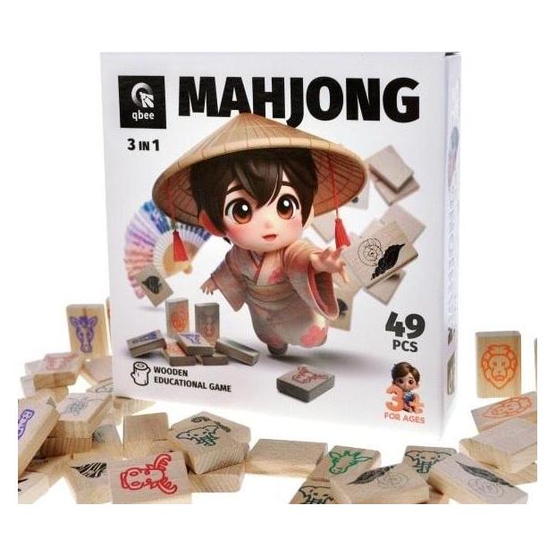 Vilde Mahjong-Tisch aus Holz, 49-teilig (54611937)