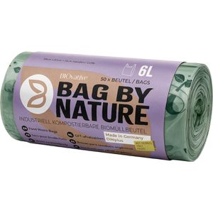 BIOvative Müllbeutel PRODUCTS, 6LHR50, 6 Liter, mit Tragegriffen, grün, 50 Stück