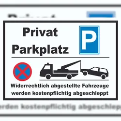 HB-Druck Privat Parkplatz Schild A2 (420x594mm)