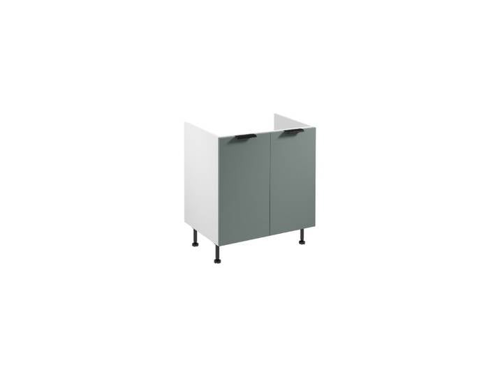 ROYAL24_MARKT Spülenunterschrank - Praktische Lösung für Ihre Küche. (Küche Spülenunterschrank, 1-St., Premium - Sorento Weiß Grün) Top Stoffe - Exklusiv - Hochwertig.