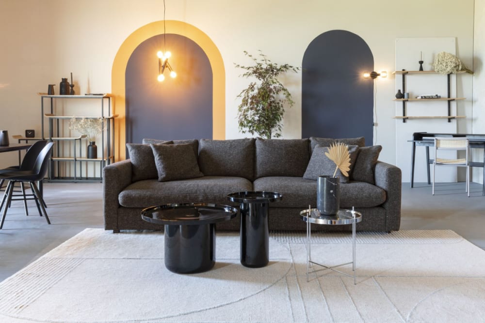 Zuiver Table d'appoint ronde en aluminium laqué noir Noir 40x50x40cm