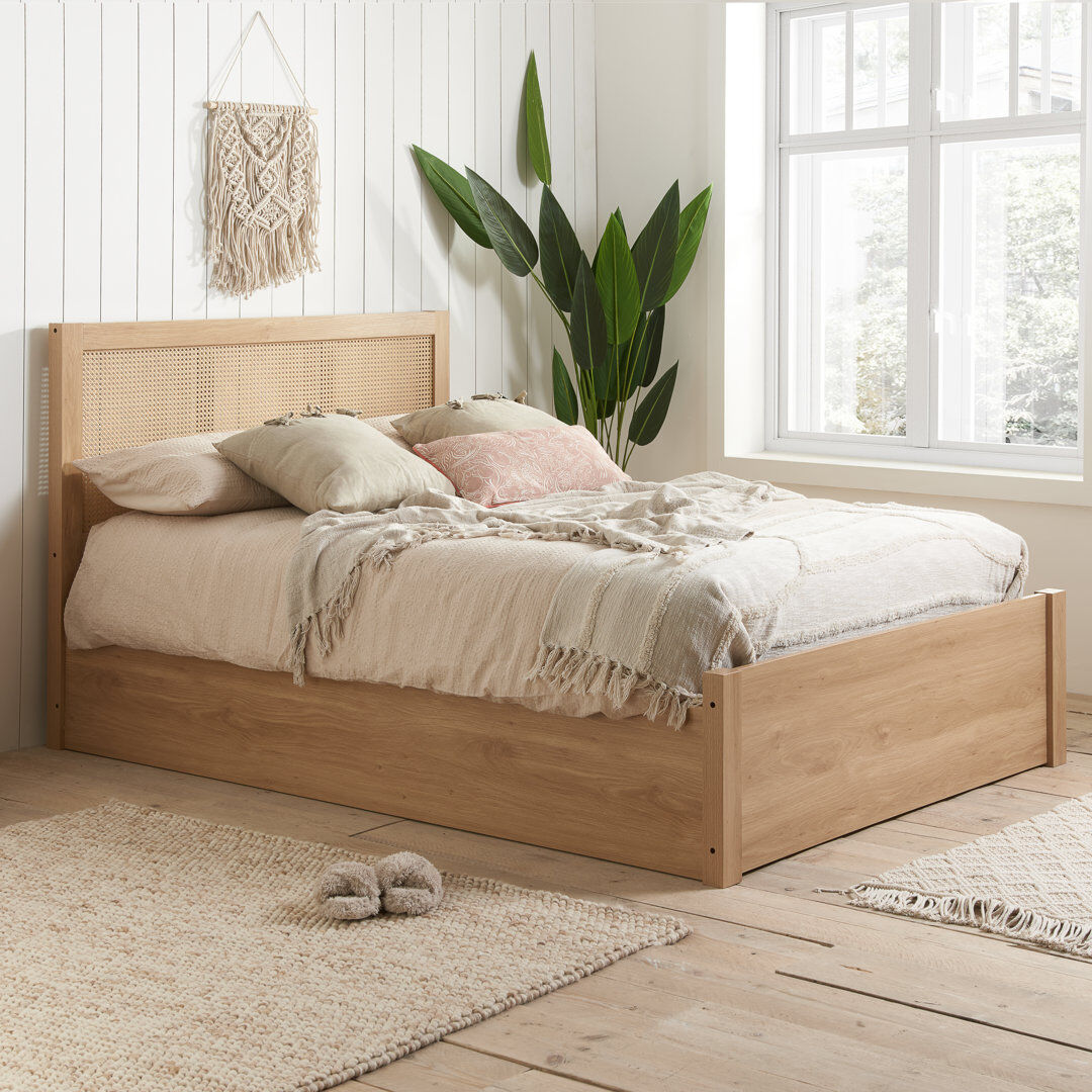 Norden Home Noemi Double (4'6) Storage Bed Brown King (150cm x 200cm)