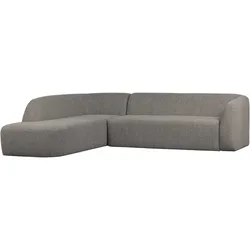 Ecksofa Sloping aus Chenille, modern linksseitig, grau, komfortabel gepolstert