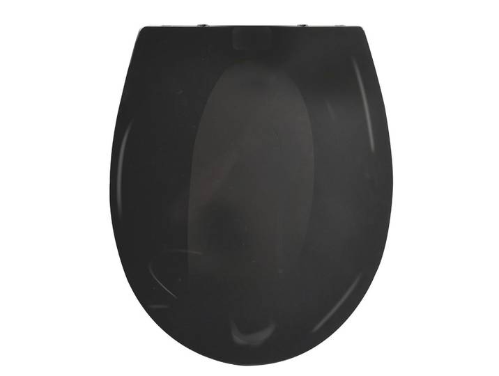 Spirella Wc-Sitz Brooke, Schwarz, Kunststoff, 38x5.5x46 cm, passend für alle handelsüblichen WCs, Schnellbefestigung, Badezimmer, WC Ausstattung, WC Sitze