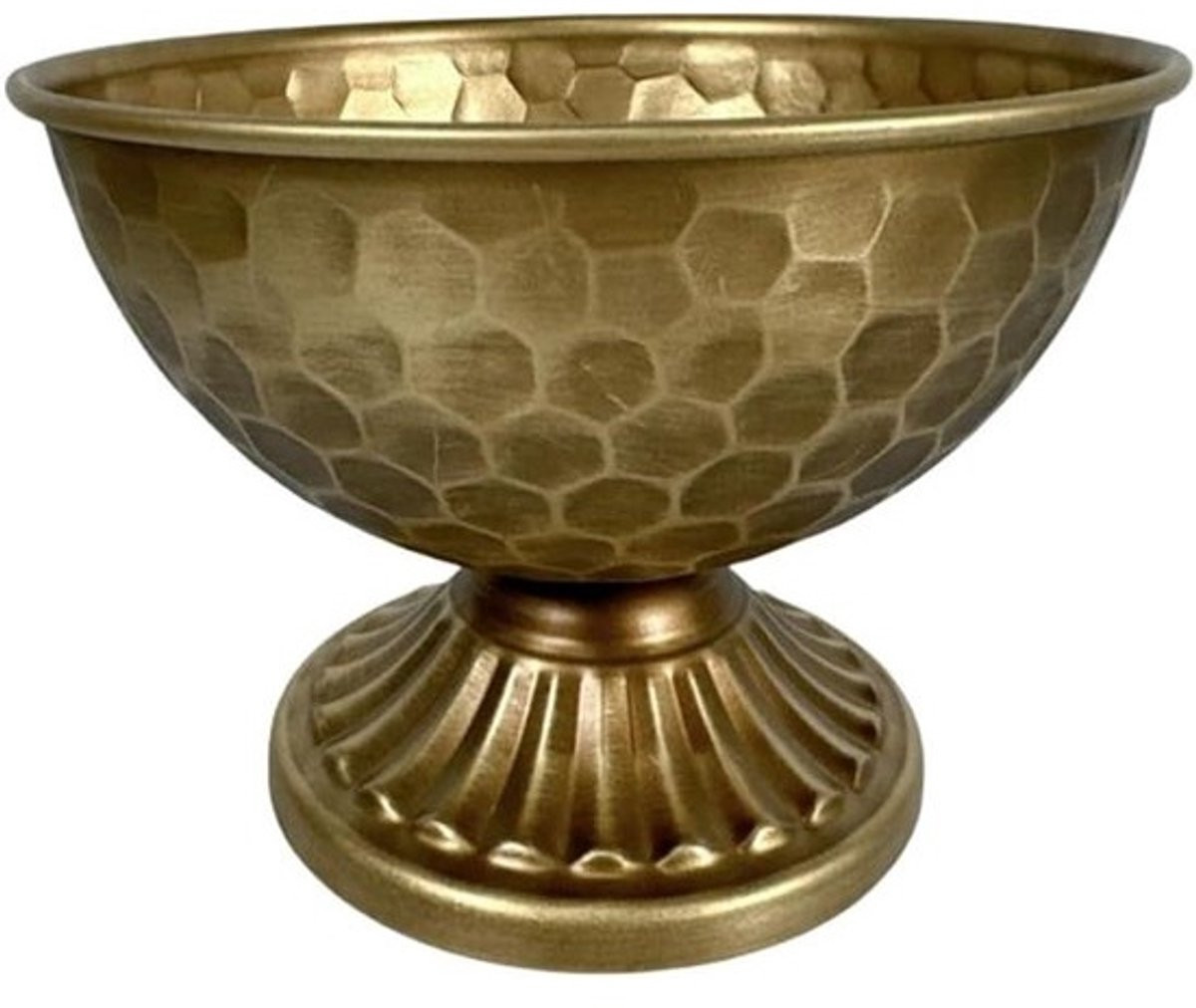 Handgemaakte metalen bloemvaas in brons, 20 x 20 x 11 cm