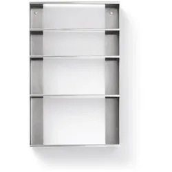 Wandregal Taper Case Form and Refine Edelstahl gebürstet silber, Designer Herman Studio, 40x65.5x9 cm