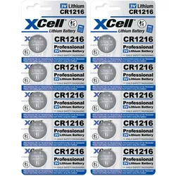 10x CR1216 XCell Lithium-Knopfzelle 3V (2x 5er Pack)