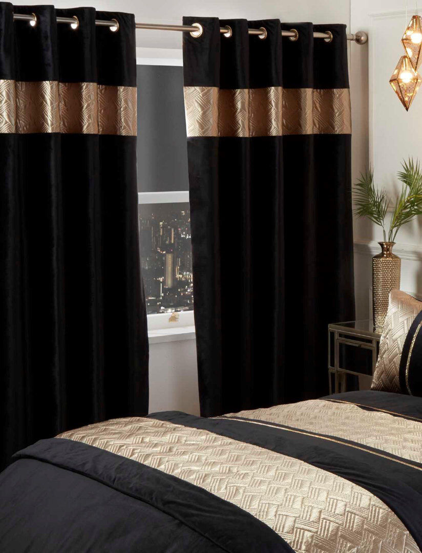 Ebern Designs Fraleigh Room Darkening Sliding Panel Gold