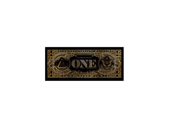 Glasbild „1$ Schein in Schwarz-Gold“ 60 x 140 cm Schwarz,Gold Crea Collection