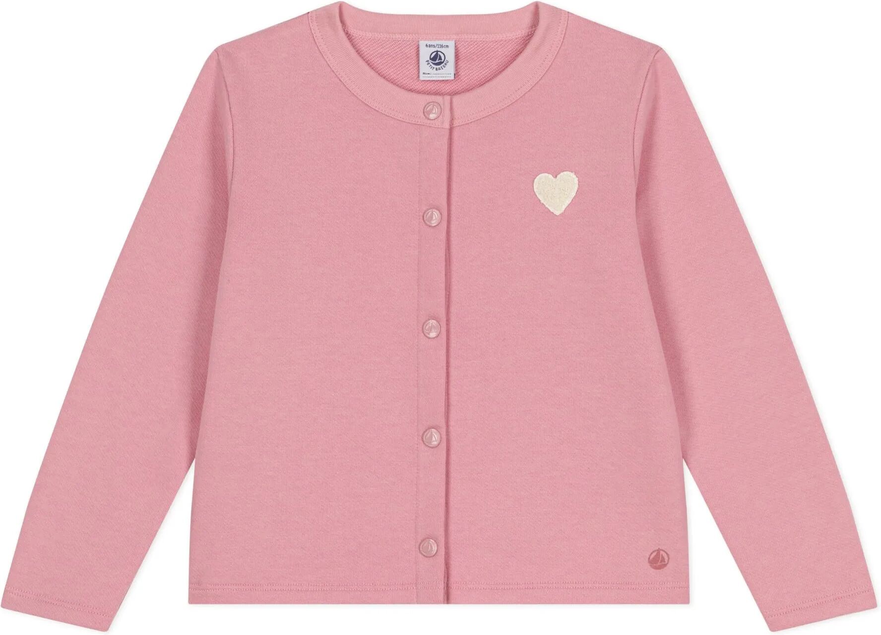 Petit Bateau Gilet Binette Molleton Bio Rose 12 ans