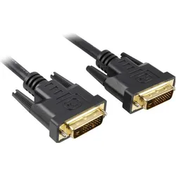 PremiumCord DVI-D (M)/DVI-D (M), DVI cable Black (2 m), Videokabel, Schwarz