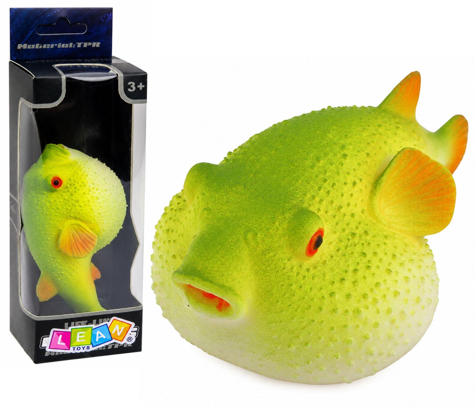 Lean Toys Kogelvis Rubber Figuur Rekbaar Realistisch Zeevis 12cm