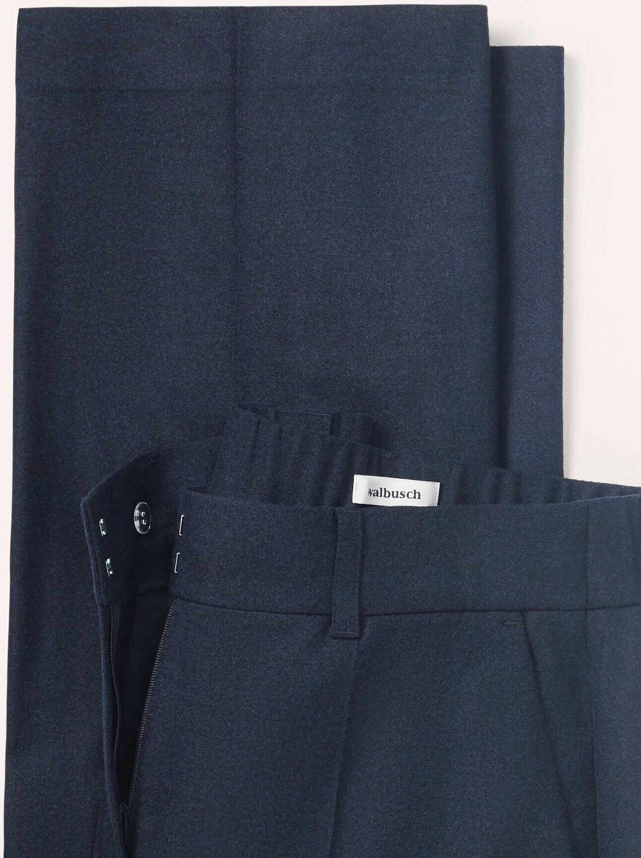 Walbusch Marlene Hose aus Premium Flanell, Regular Fit#normale Größen#Kurzgrößen, Farbe Blau, 19, leicht angeraut modern weiter Schnitt Damen