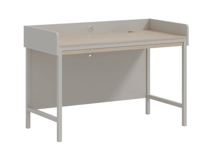 Möbel-Zeit Schreibtisch COOL Grau & Natur – Moderner Kinderschreibtisch mit USB-Anschluss