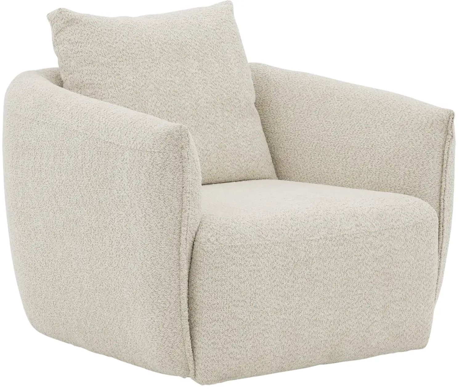 Goossens Fauteuil Fay - Wit - Stof