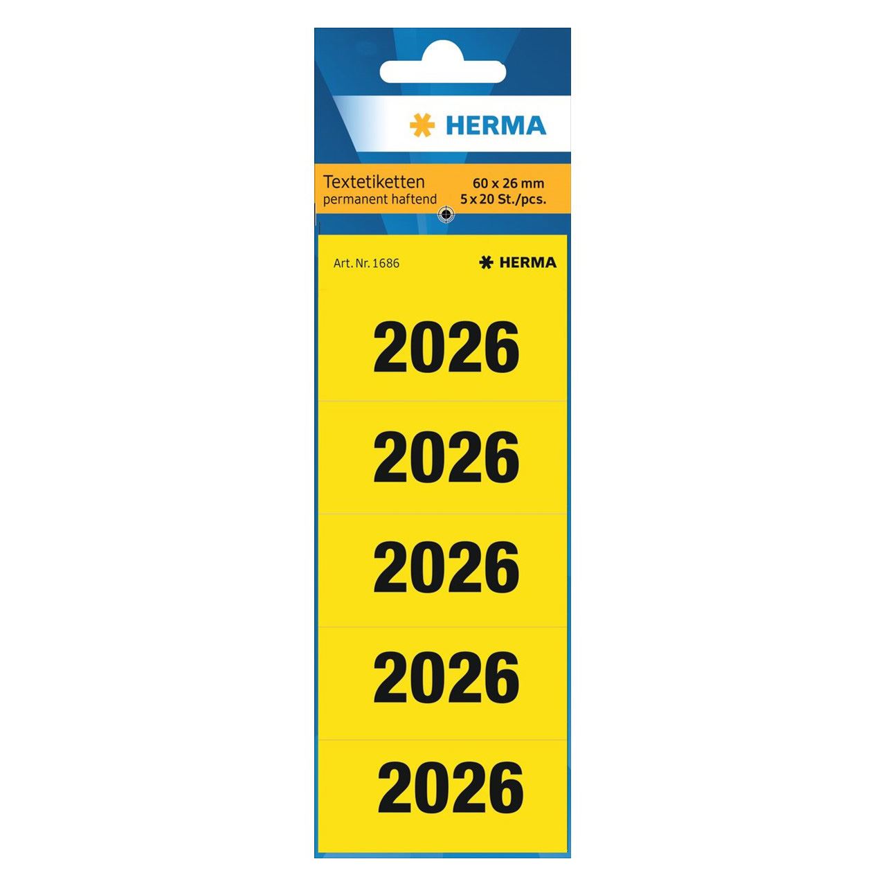 HERMA 100 Inhaltsschilder 2026 gelb