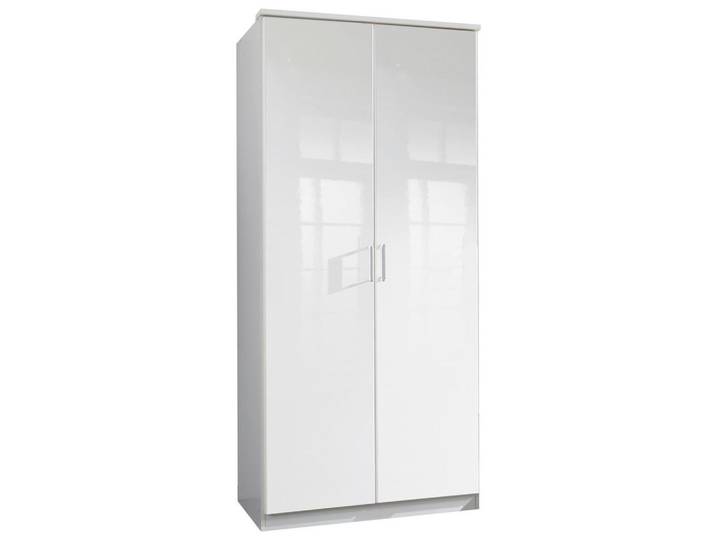 Drehtürenschrank B: 91 cm Clack, Weiß