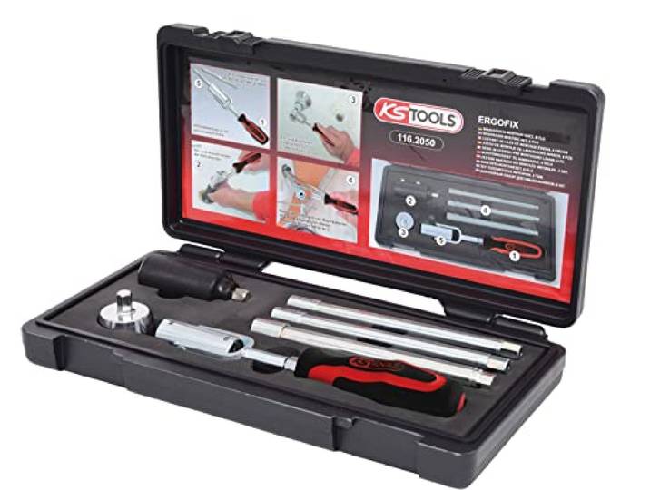 KS Tools 116.2050 Coffret spécial sanitaire - Douilles Ø9 à 13 mm Coffret spécial sanitaire\, Douilles Ø9 à 13 mm - 6 pcs\, Chrome Vanadium\, outillage professionnel