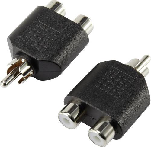 SpeaKa Professional SP-7870160 Cinch Audio Y-Adapter [1x Cinch-Stecker - 2x Cinch-Buchse] Schwarz