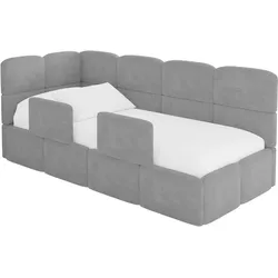 EINZELLBETT Jugendbett mit Bettkasten, Rechts - KIVY 80x200 Grau
