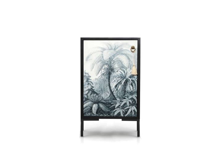 Table de chevet en MDF avec imprimé palmier