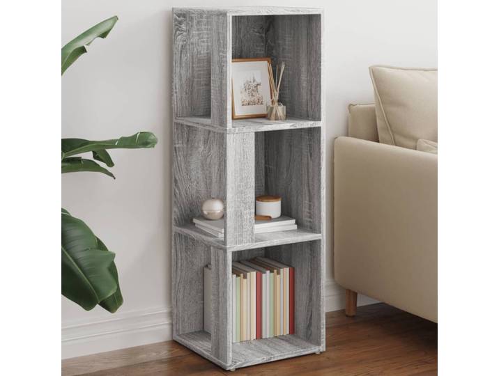 vidaXL Eckregal Grau Sonoma 33x33x100 cm Holzwerkstoff