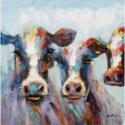 Keilrahmenbild BUNTE KÜHE (LB 60x60 cm) - bunt - LB 60x60 cm