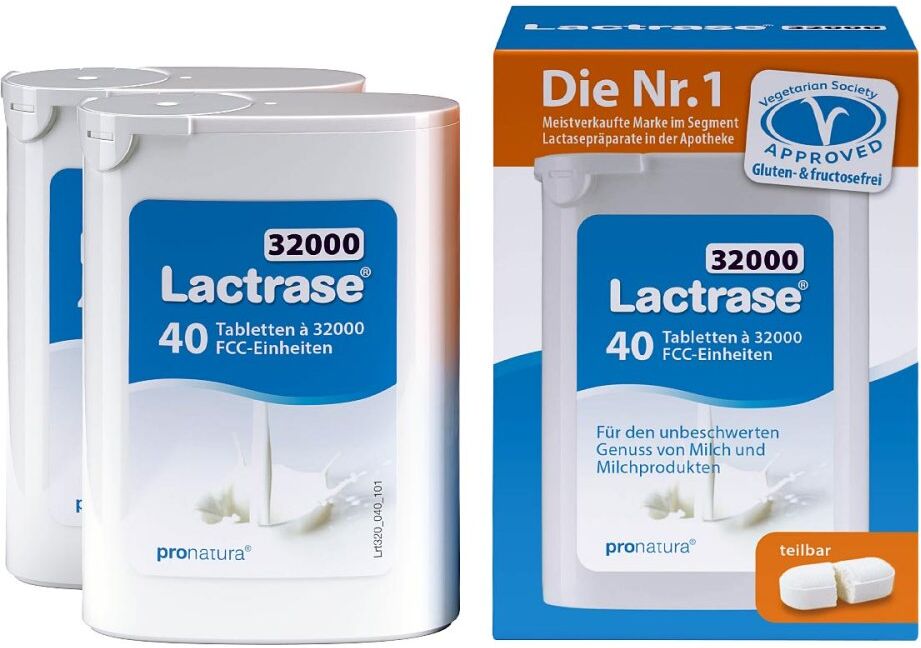 LACTRASE PRO NATURA Lactrase 32.000 Fcc Tabletten Teilbar Im Spender 2X40stk