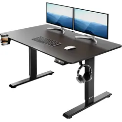 Höhenverstellbarer Schreibtisch Schwarz (Carbon-Optik) 110x60x73-118cm