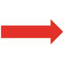 Richtungspfeil, Rot, Folie - 1 Bund = 100 Stk - 50x20 mm Folie selbstklebend