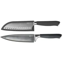 KOCHBLUME® Messer Set 2tlg. Santokumesser, Chefmesser rostfreier Edelstahl
