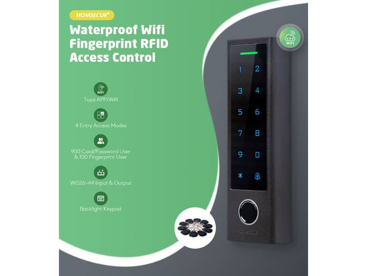 CF3-WIFI-EM Tuya – Clavier de contrôle d'accès intelligent WiFi, étanche IP66, système d'ouverture de porte par carte RFID et mot de passe, avec 10 porte-clés