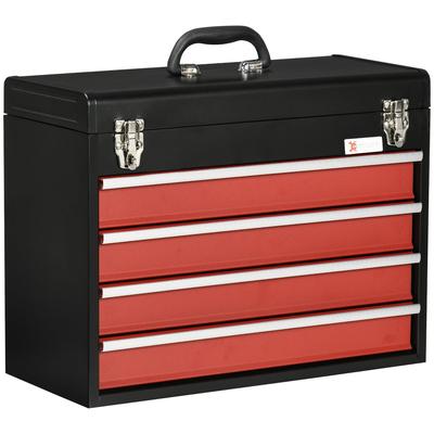 Helloshop26 - Tragbarer Werkstatt-Werkzeugkasten 51 x 22 x 39,5 cm verschließbar integrierter Griff Kapazität 18 kg Industrie aus 21_0006979