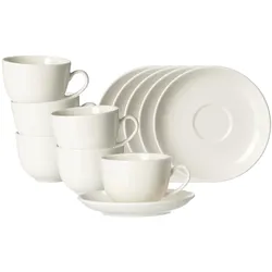 KAFFEETASSEN MIT UNTERTASSEN Casablanca weiß 200 ml 12-tlg.