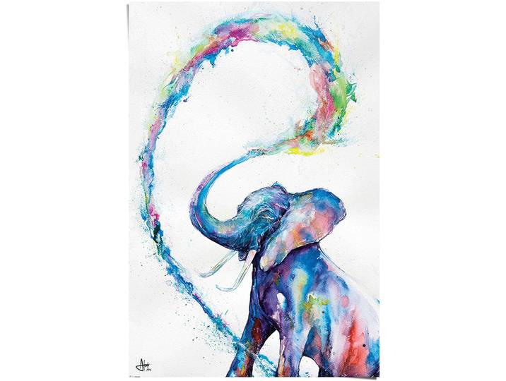 Poster REINDERS Elefant Art , bunt (farbe bild(er): mehrfarbig), B:61cm H:91,5cm, Papier, Bilder, Poster