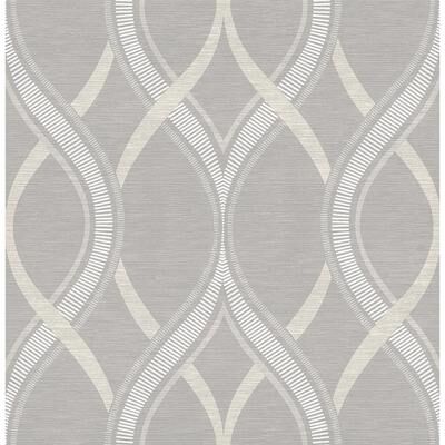 A-Street Prints Frequency Grey Ogee Wallpaper