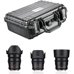 Samyang Video DSLR basic Set Sony E (Sony E, APS-C / DX, Vollformat), Objektiv, Schwarz