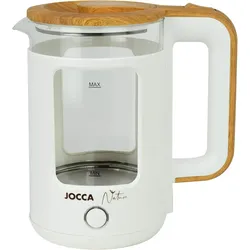 Jocca JOCCA Elektrischer Wasserkocher weiss, 1,8L, Borosilikatglas, 360° Basis, Schnellkoch