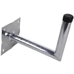 Weiss Erwin GmbH Stahl Wandhalterung Wandabstand 35cm - Höhe 23cm - Rohrdurchmesser 48mm, SAT Zubehör, Grau